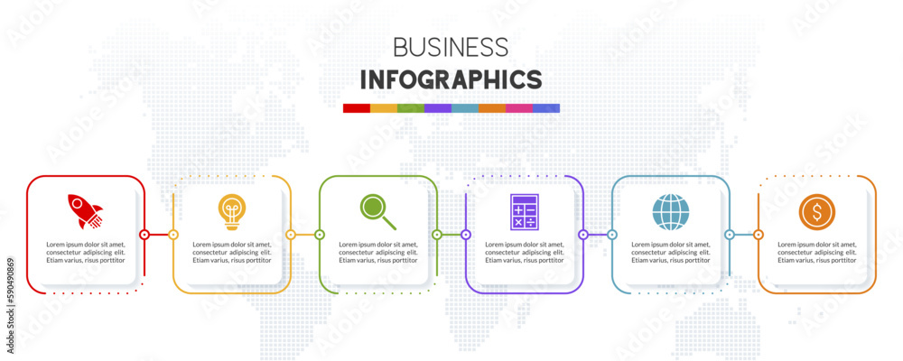 Infographics design template and icons with 6 options or 6 steps Infographics design template and icons with 6 options or 6 steps
