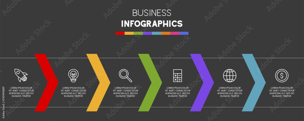 Infographics design template and icons with 6 options or 6 steps