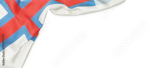 Fotografie Banner with flag of the Faroe Islands over transparent background
