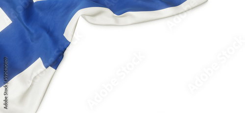Εκτύπωση καμβά Banner with flag of Finland over transparent background