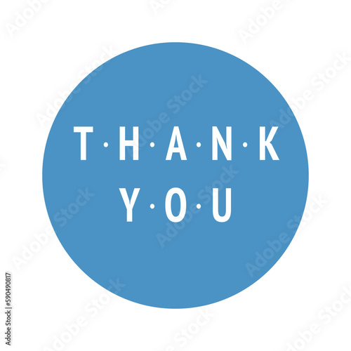 Vector icon in the shape of a circle with the word thank you inside - ideal for making stickers, buttons and prints.