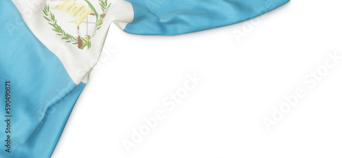 Banner with flag of Guatemala over transparent background. 3D rendering photo