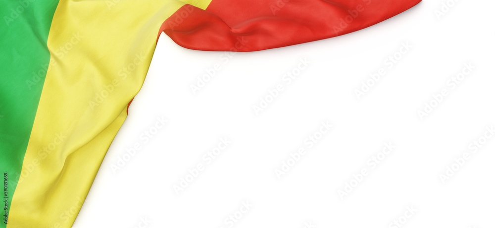 Banner with flag of Congo over transparent background. 3D rendering Banner with flag of Congo over transparent background. 3D rendering