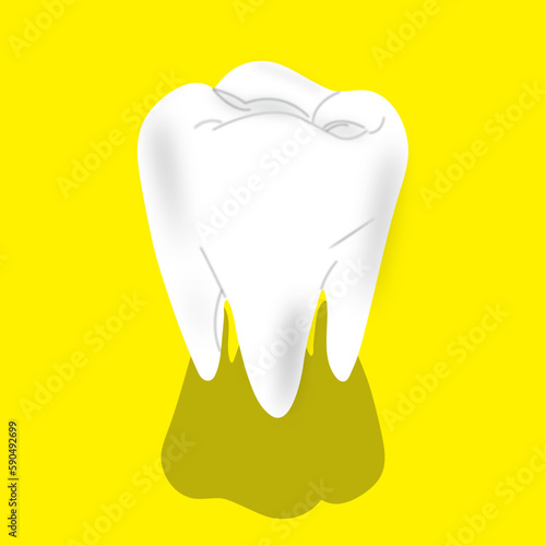 Tooth icon on yellow background
