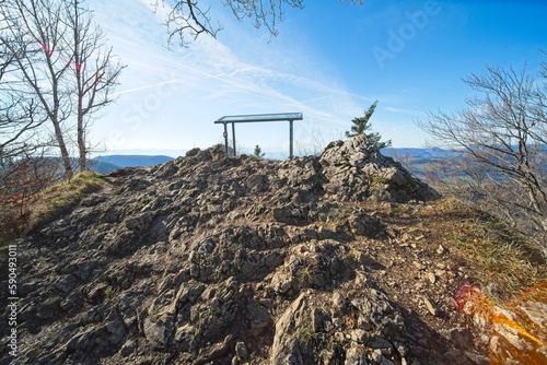 the viewpoint "Chellenchöpfli" in the canton basel landscape in switzerland, a beautiful place with nice landscapes.