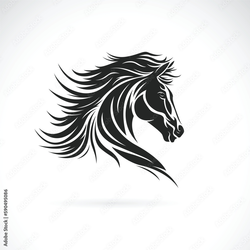 Vector of a horse head design on white background. Easy editable layered vector illustration. Wild Animals. Vector of a horse head design on white background. Easy editable layered vector illustration. Wild Animals.