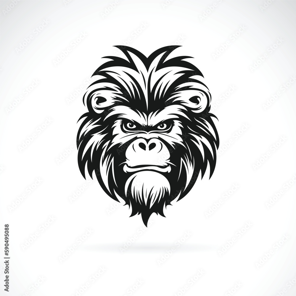 Vector of a baboon head design on white background. Easy editable layered vector illustration. Monkey. Wild Animals. Vector of a baboon head design on white background. Easy editable layered vector illustration. Monkey. Wild Animals.