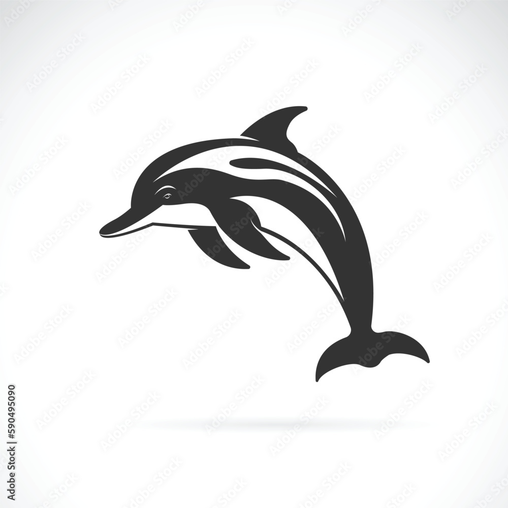 Vector of a dolphin design on white background. Easy editable layered vector illustration. Sea Animals Vector of a dolphin design on white background. Easy editable layered vector illustration. Sea Animals