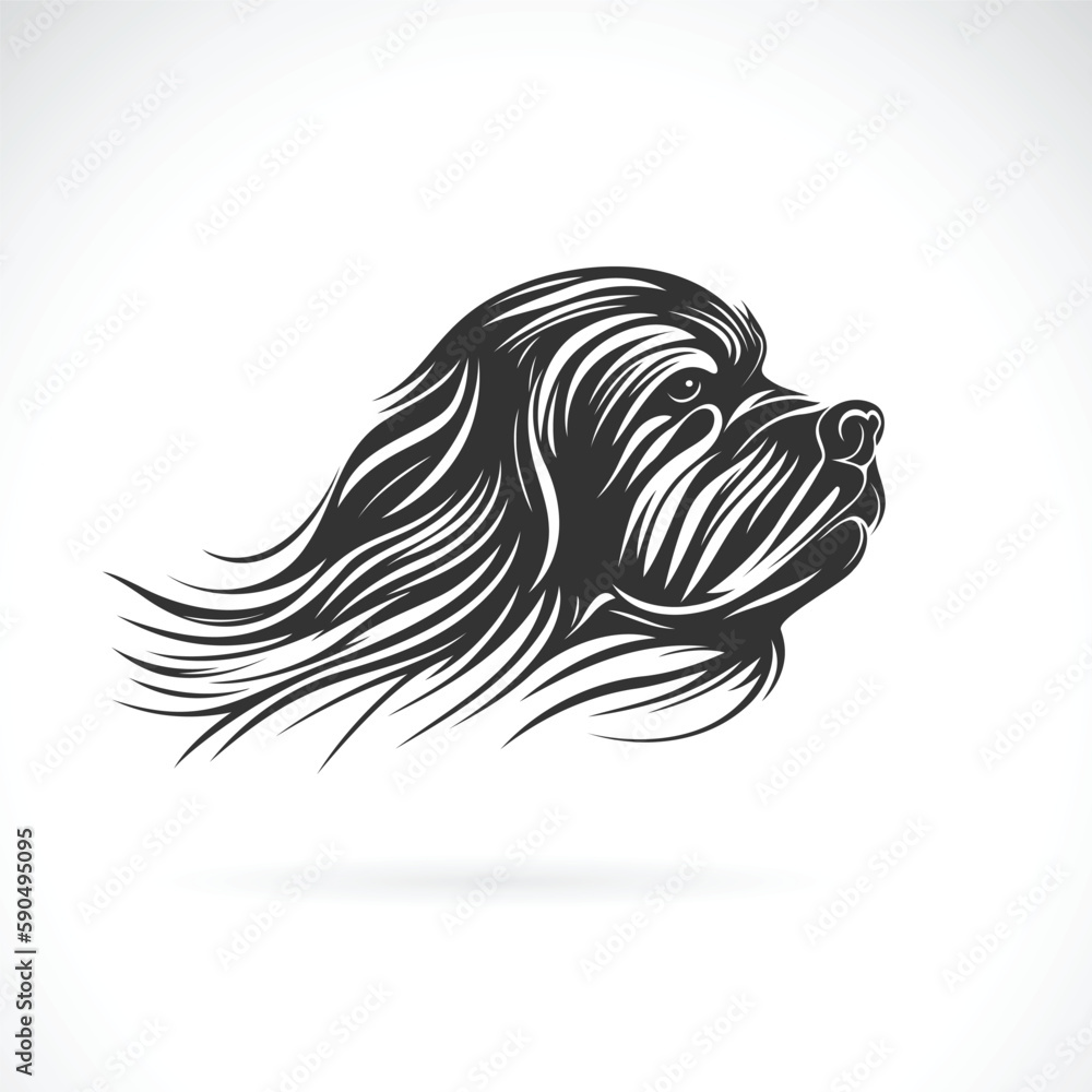 Vector of shih tzu dog head design on white background. Easy editable layered vector illustration. Pet. Vector of shih tzu dog head design on white background. Easy editable layered vector illustration. Pet.
