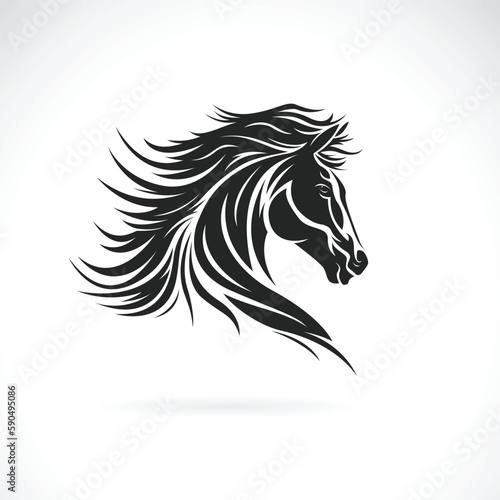 Vector of a horse head design on white background. Easy editable layered vector illustration. Wild Animals.