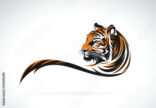 Vector of tiger head design on white background. Easy editable layered vector illustration. Wild Animals.