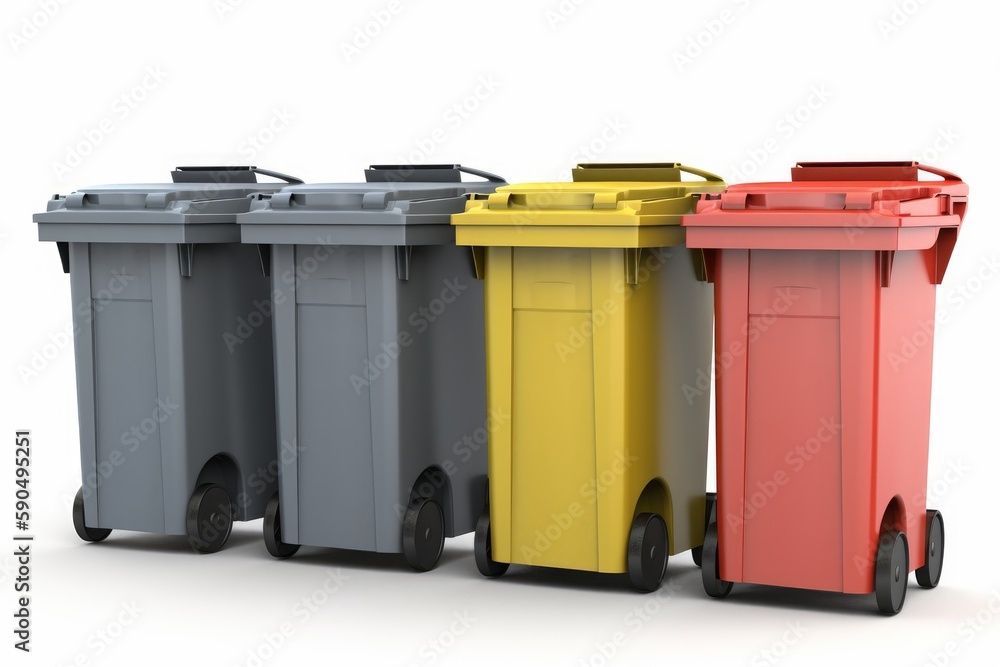 Eco-Friendly Bins for Separate Waste Collection, Generative AI Eco-Friendly Bins for Separate Waste Collection, Generative AI