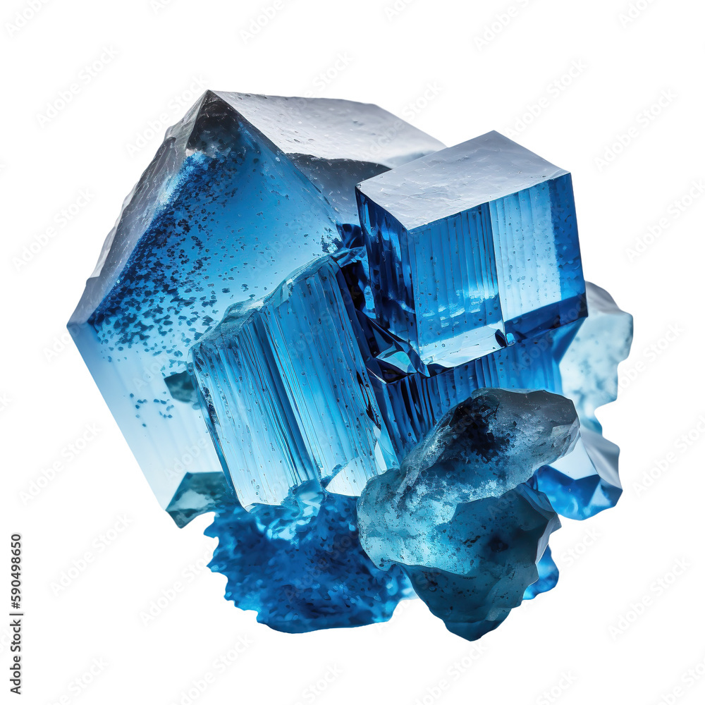 crystal png, blue gem stone transparent background, gemstone isolated, generative ai - obrazy, fototapety, plakaty 