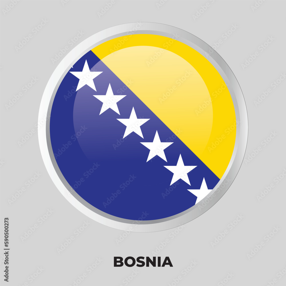 Obraz premium button flag of bosnia