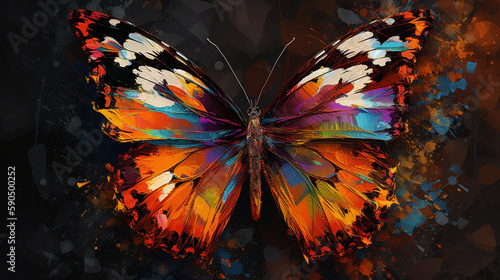 Butterfly, beautiful, bright, colorful, delicate, elegant, exquisite, unique, thin, airy, incredible, multifaceted, brightly colored, shimmering, luxurious, fantastic, marvelous, a Generative AI