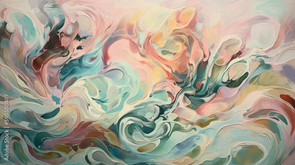 Swirling shapes in pastel pinks, blues, and greens Generative AI Swirling shapes in pastel pinks, blues, and greens Generative AI