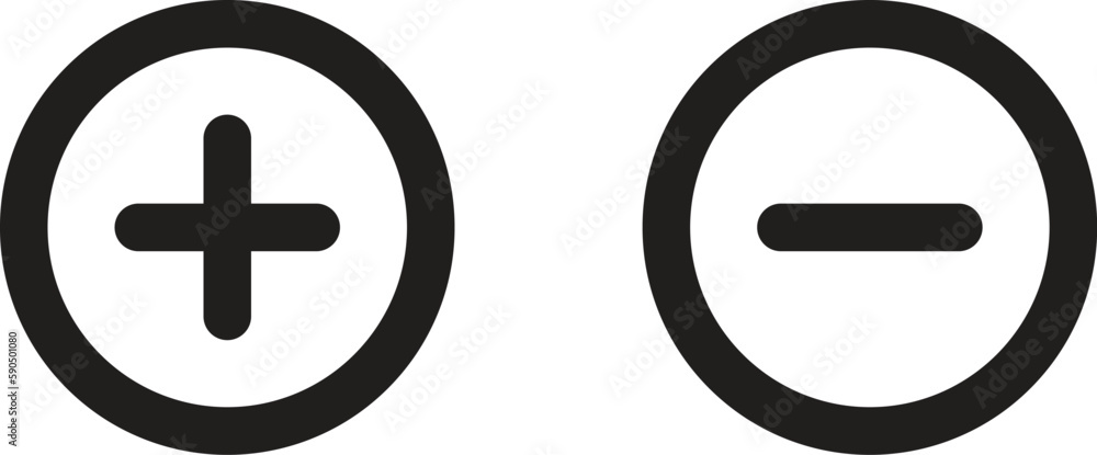 Obraz premium Plus and minus icon vector in trendy style for web site and mobile app