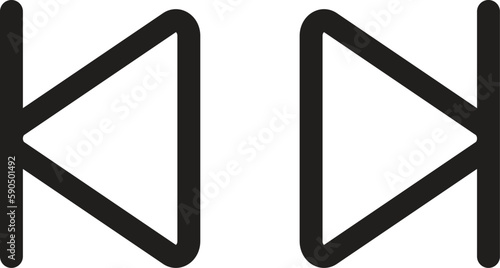 skip forward and previous icon set . media Player Control Buttons Icon Vector