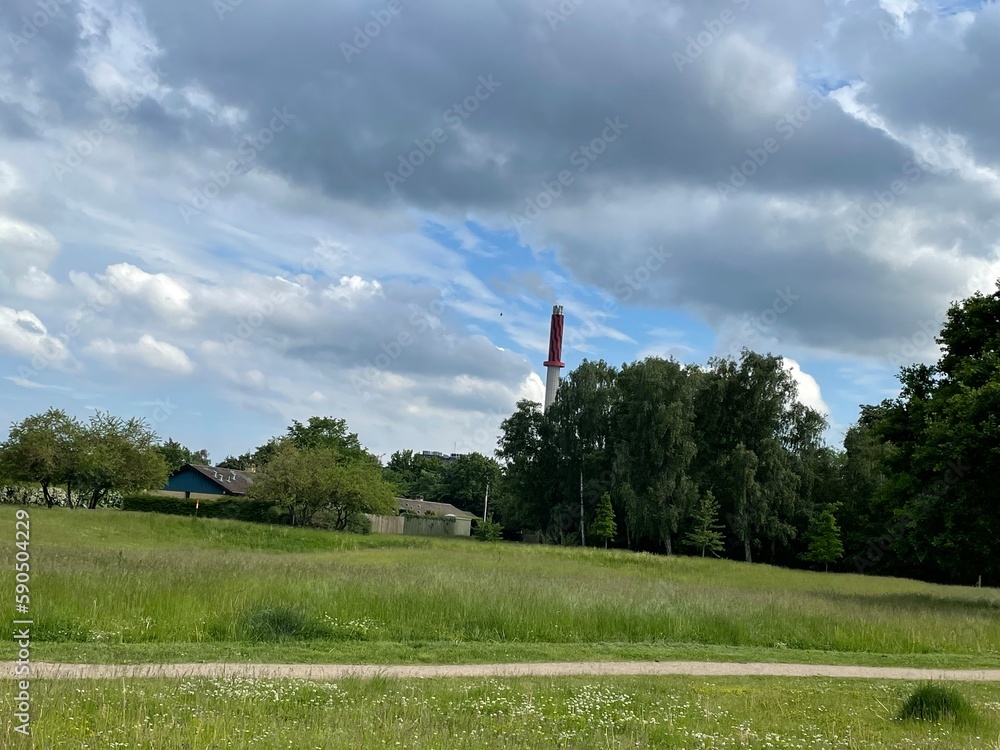 Fototapeta premium landscape with a chimney