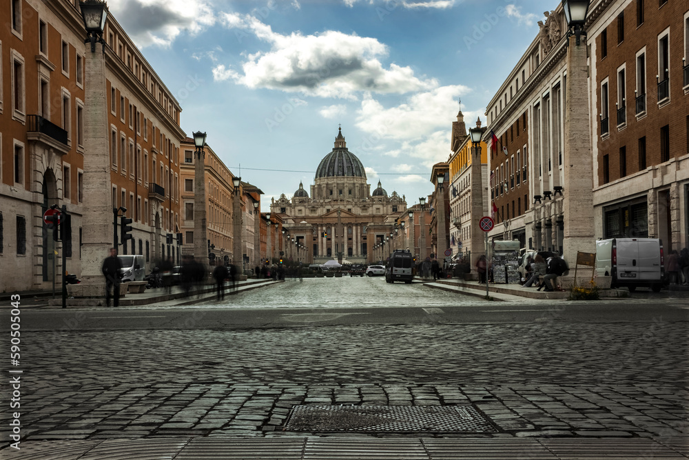 St. Peter's Basilica in Rome, photographed with the multi-exposure technique