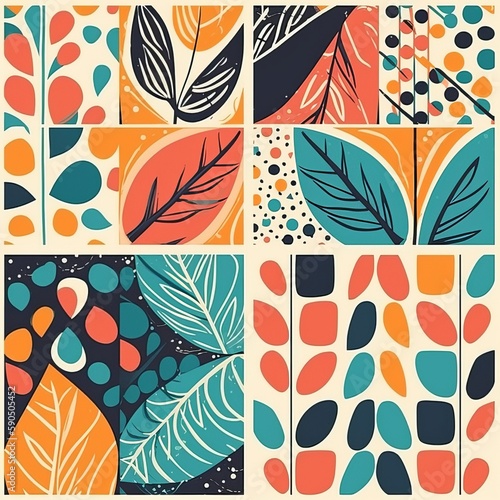 seamless pattern with  leaves