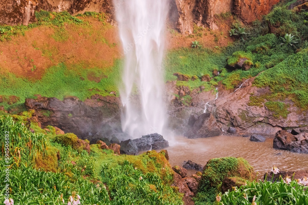 Fototapeta premium Scenic view of Sipi Waterfall in Kapchorwa, Mount Elgon, Uganda