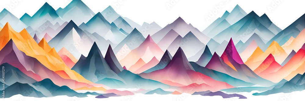 abstract mountains mountainscape horizon. AI generated illustration abstract mountains mountainscape horizon. AI generated illustration