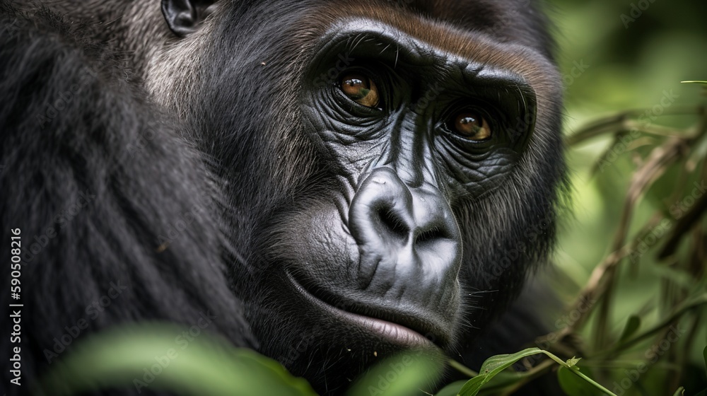 Inquisitive Gorilla in the Wild Inquisitive Gorilla in the Wild