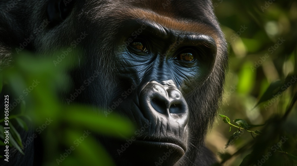The magnificent face of silverback gorilla The magnificent face of silverback gorilla