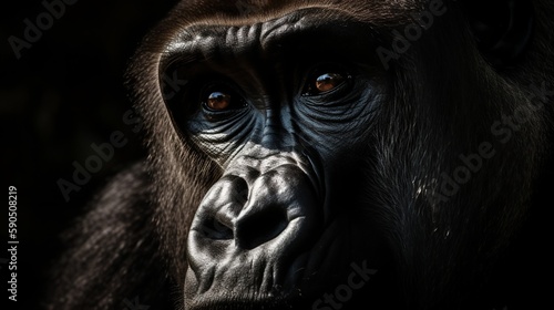 Inquisitive Gorilla in the Wild © Emojibb.Family