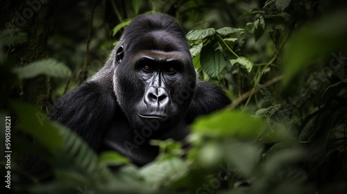 Graceful Gorilla in the Jungle © Emojibb.Family