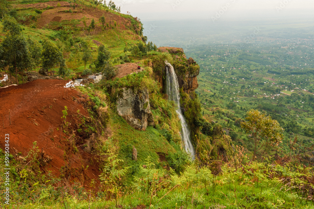 Scenic view of Wanale Hill waterfall in Mount Elgon, Mbale, Uganda Scenic view of Wanale Hill waterfall in Mount Elgon, Mbale, Uganda