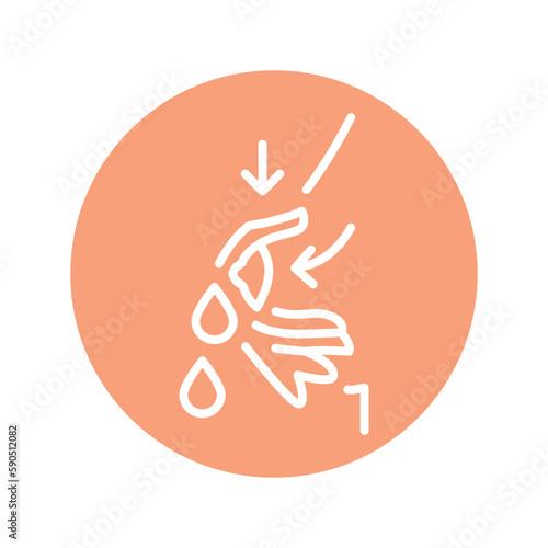 Expressing breast milk olor line icon. Pictogram for web page