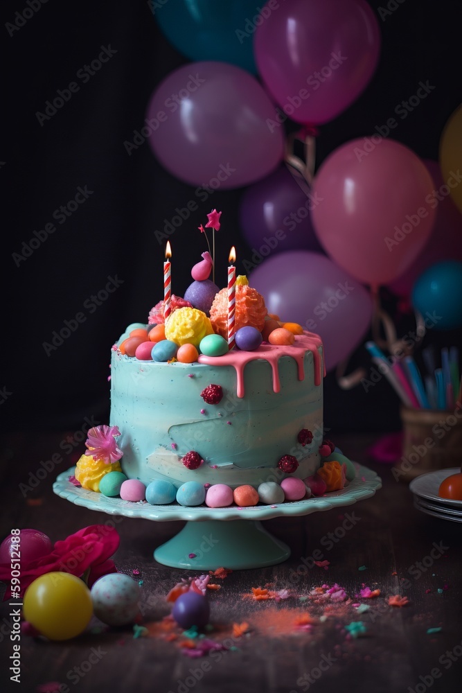 birthday cake, ai generated, Generative AI birthday cake, ai generated, Generative AI