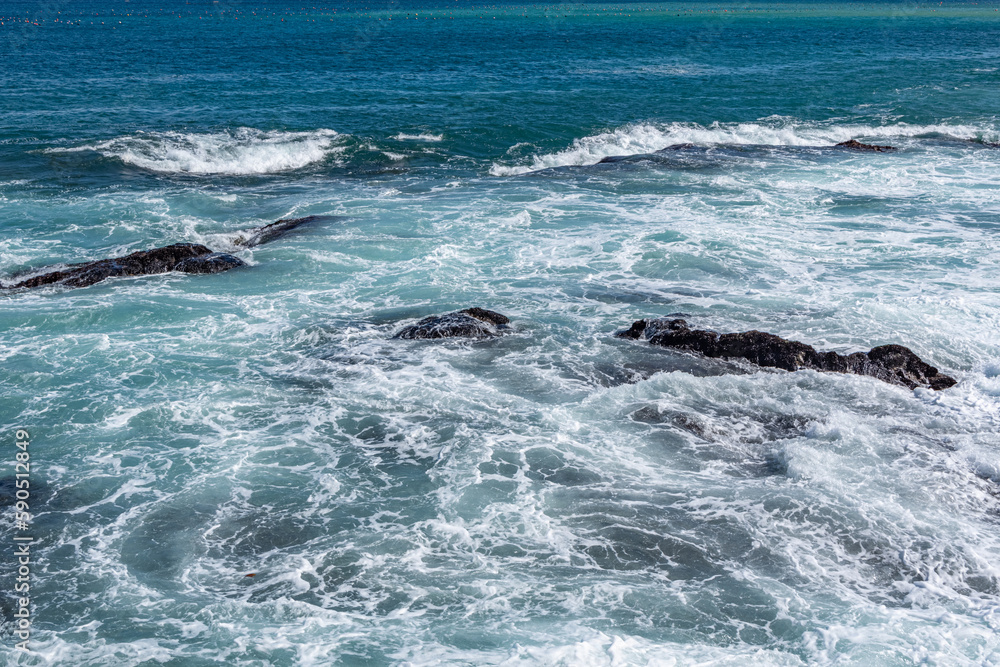 Fototapeta premium 太平洋の白い波