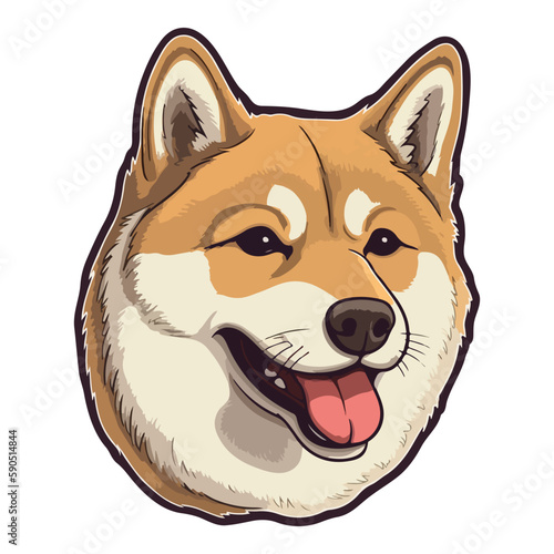 Shiba Inu Dog Flat Icon Isolated On White Background