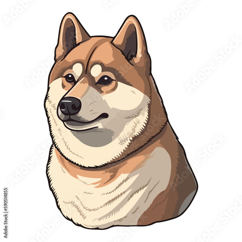 Shiba Inu Dog Flat Icon Isolated On White Background