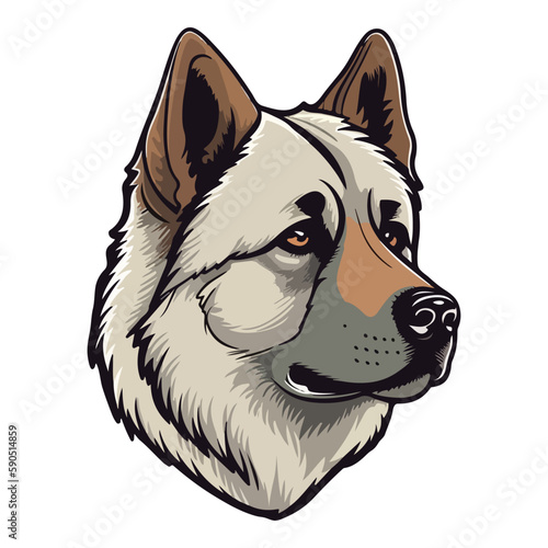 Akita Inu Dog Flat Icon Isolated On White Background