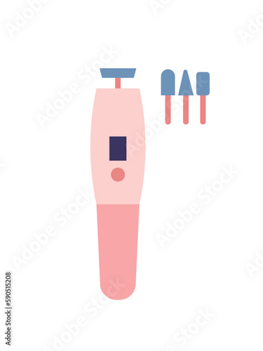 Vector electric divice of grinding and polishing in manicure and pedicure set.
