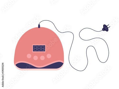 Vector UV lamp illustration. Flat style UV lamp for manicure and pedicure with gel polish