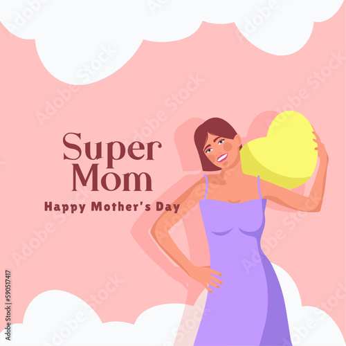Mothers day greeting card template 