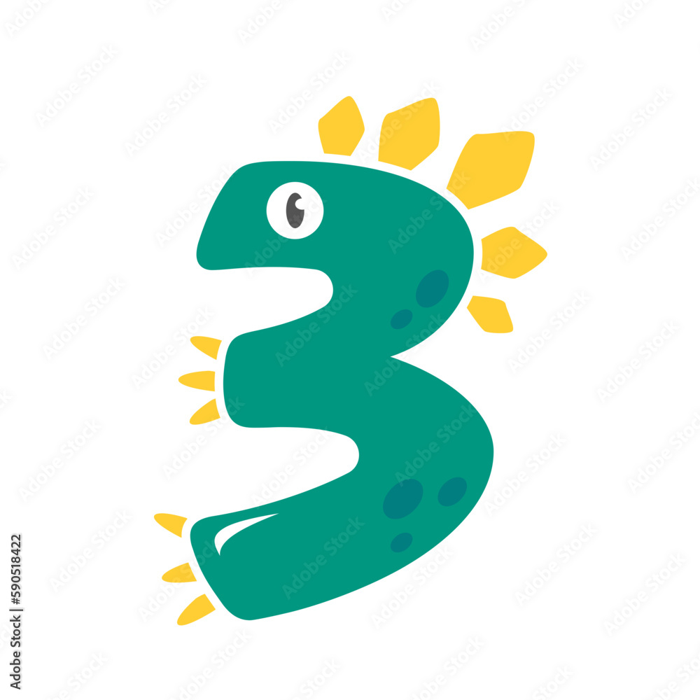 Fototapeta premium dinosaur number design birthday party for kids