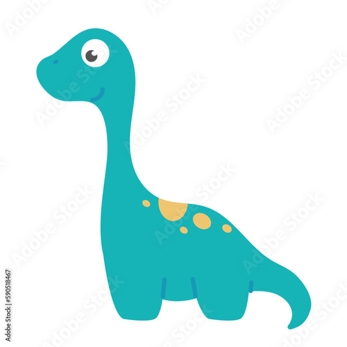 Cute cartoon dinosaur for nursery decoration.