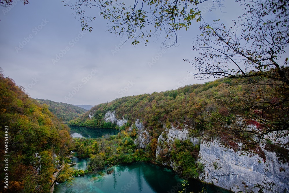 Plitvice Lakes National Park in Croatia in autumn. Plitvice Lakes National Park in Croatia in autumn.