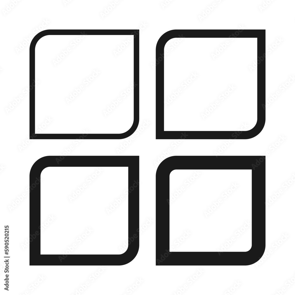 Hollow Square Leaf Stroke Shape Icons Hollow Square Leaf Stroke Shape Icons
