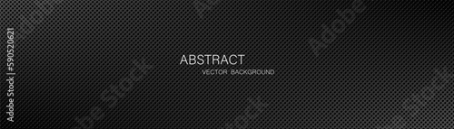 Abstract black metal sheet background with empty space for design. Modern technology innovation concept. Perforated Dark Metal Sheet for Wallpaper
