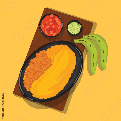 Colombian caribbean central american food vector illustration