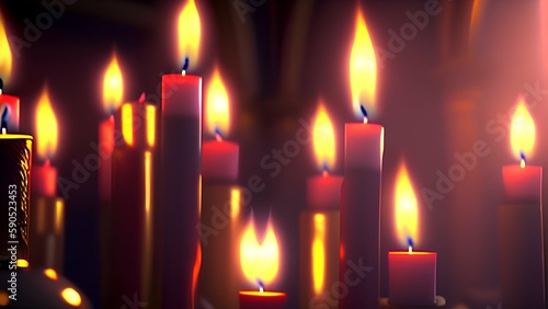 Wallpaper Mural Burning candles in church - Generative AI Torontodigital.ca