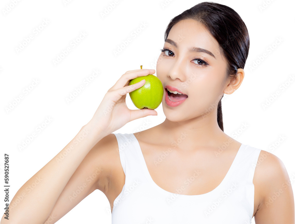 Portrait asian woman smiling holding green apple fruit and beautiful body diet with fit, girl weight slim with cellulite or calories, health and wellness concept. Portrait asian woman smiling holding green apple fruit and beautiful body diet with fit, girl weight slim with cellulite or calories, health and wellness concept.