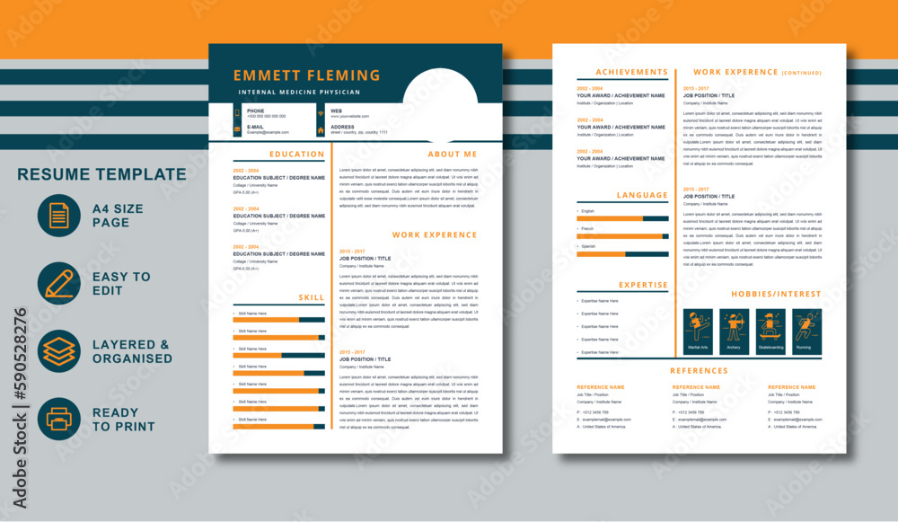 colorful resume template
